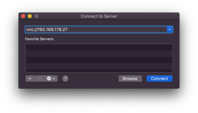 macOS Connect to Server in Finder